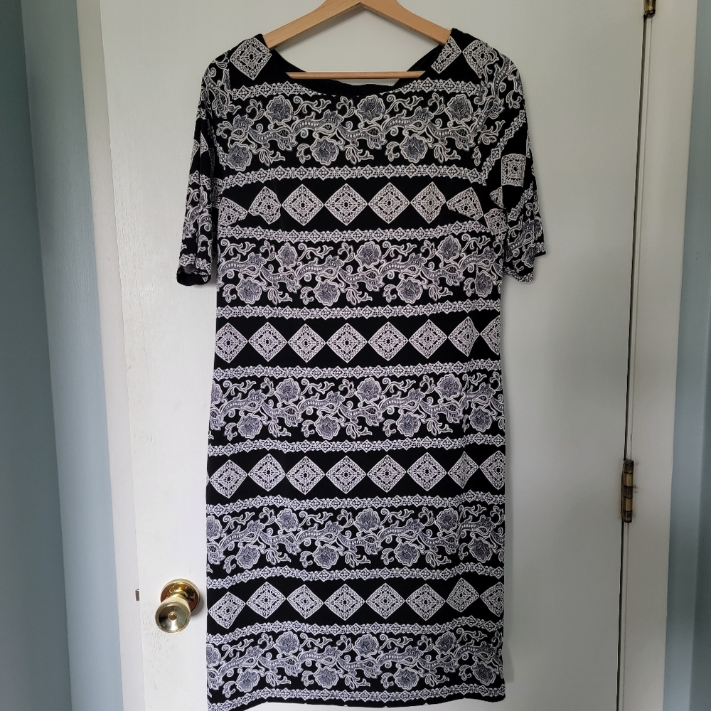 Black and White Patterned Dress